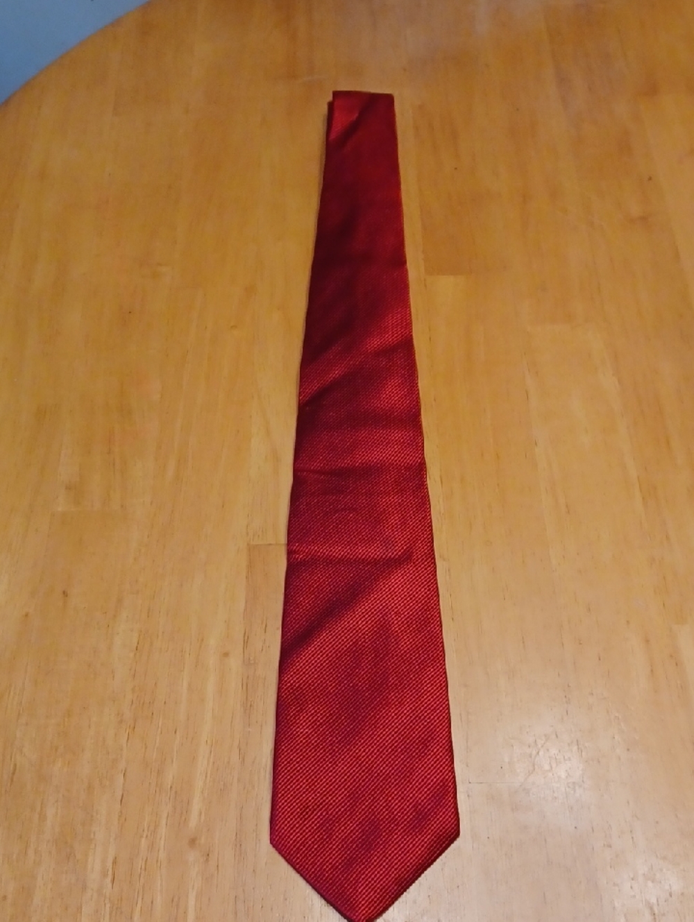 Ben Silver 100% Silk Solid Red Necktie
